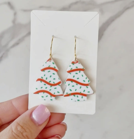 Christmas Tree Cake Earrings