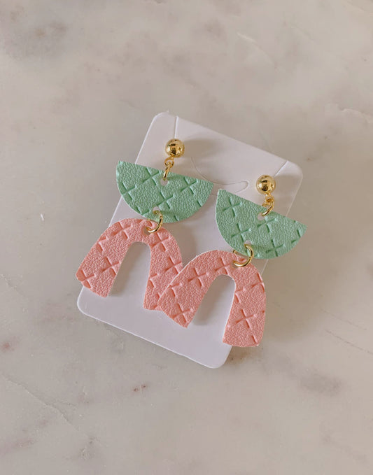 Isabella Mint/Pink Earrings