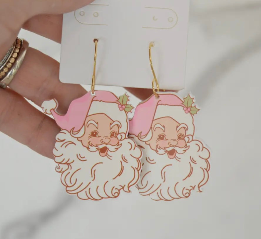 Retro Santa Earrings